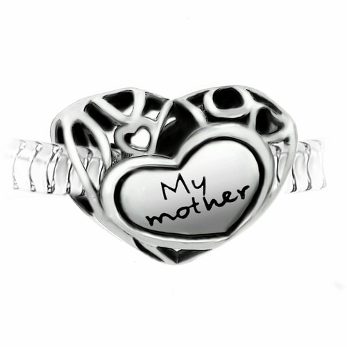 So Charm Bijoux - Charm perle "My mother" acier par SC Crystal - Bijoux Coeur