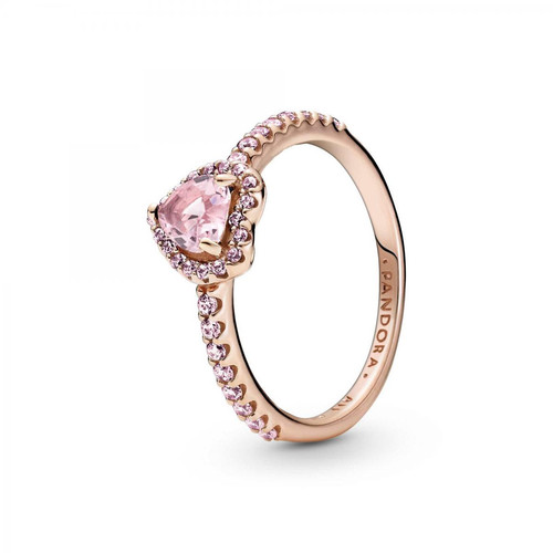 Pandora - Bague Cœur Surélevé & cristal rose Pandora Timeless - Promo montre et bijoux 20 30