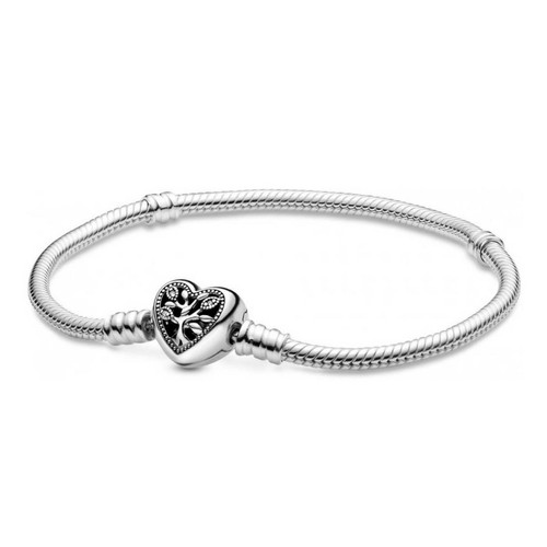 Pandora - Bracelet Maille Serpent Fermoir Cœur Arbre de Vie Fête des mères - Bracelet pandora argent