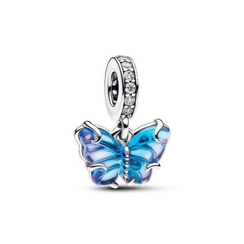 Pandora - Charm Pendant Papillon Murano Bleu - Bijoux Bleu